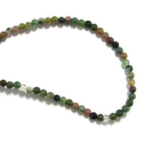Natural Indian Agate Round Beads Strand 4mm ± 82 pcs