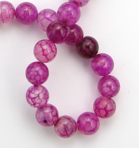 Șirag unic mărgele din agat crăpat – mov-violet, rotunde 8 mm, ±50 bucăți, pentru designuri creative de bijuterii handmade DIY