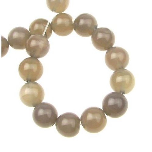 Natural Gray Agate Round Beads Strand 10mm ~ 38 pcs