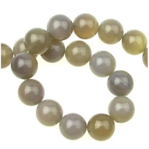 Natural Gray Agate Round Beads Strand 12mm ~ 32 pcs