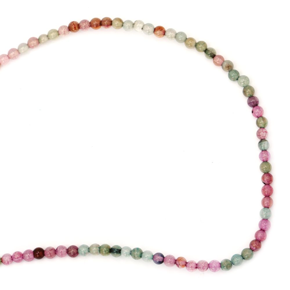 Natural Dyed Agate Round Beads Strand,   Assorted Colors 4mm ~ 100 pcs