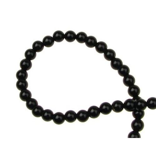Gemstone Beads Strand / AGATE, Black, 4 mm ± 98 pieces ± 40 cm