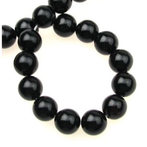 Natural, Black Agate Round Beads strand 10 mm ~ 39 pcs