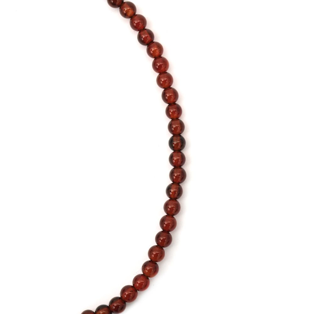 Natural, Grade A, Dyed Agate Round Beads Strand, Red 4 mm ~ 47 pcs