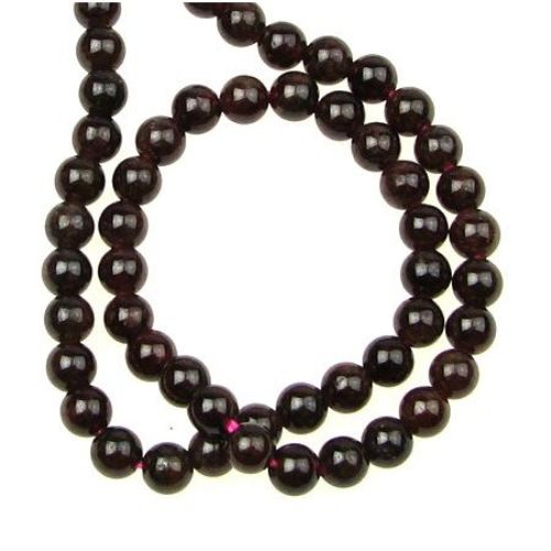 String beads semi-precious stone Garnet, round smooth ball 5 mm ~ 85 pieces