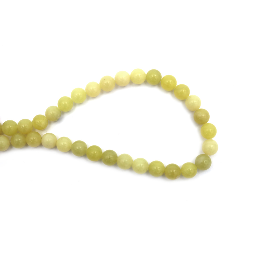 Gemstone Beads Strand,  Jadeite, Round, 6mm, ~60 pcs