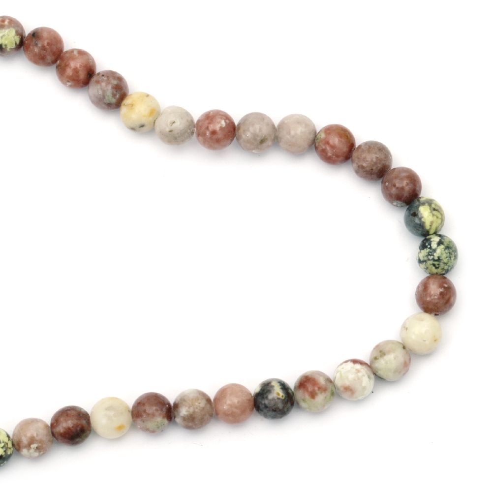 String of Semi-precious Stone Beads: Cherry Blossom JASPER /   Ball: 8 mm / ± 48 pieces