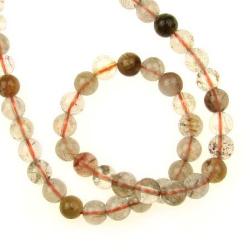 Rutile Quartz 7 mm String Assorted  Beads Semi Precious Stone ~51 Pieces