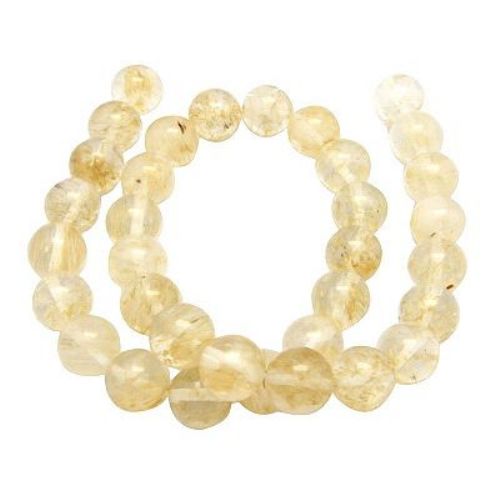 Tourmaline Quartz yellow, ball shaped 4 mm, string beads semi-precious stone ~ 95 pieces