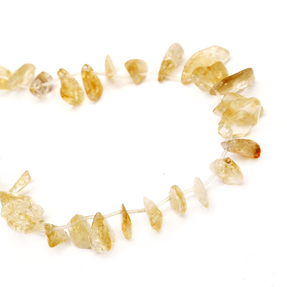 Natural, Rutilated Quartz Chip Beads Strand 10 ~ 25x13x30 mm ~ 40 cm