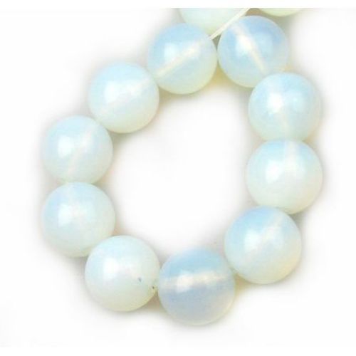 String beads semi-precious stone MOON STONE (OPAL) ball 14 mm ~ 29 pieces