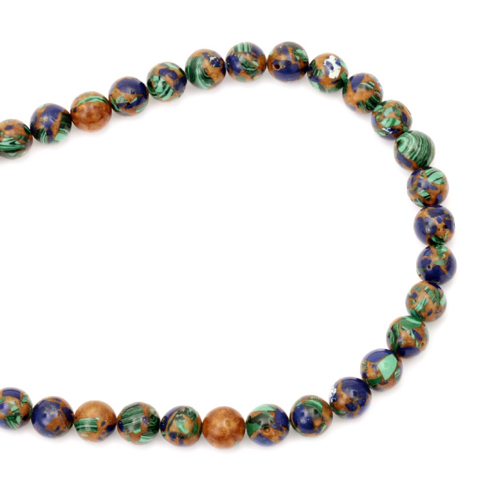 String SYNTHETIC Semi-precious Gemstones / MALACHITE, 10 mm ± 40 pieces