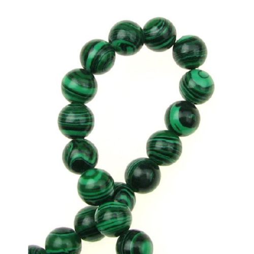 Gemstone Beads Strand, Synthetic Malachite, Round, 8mm, 48 pcs