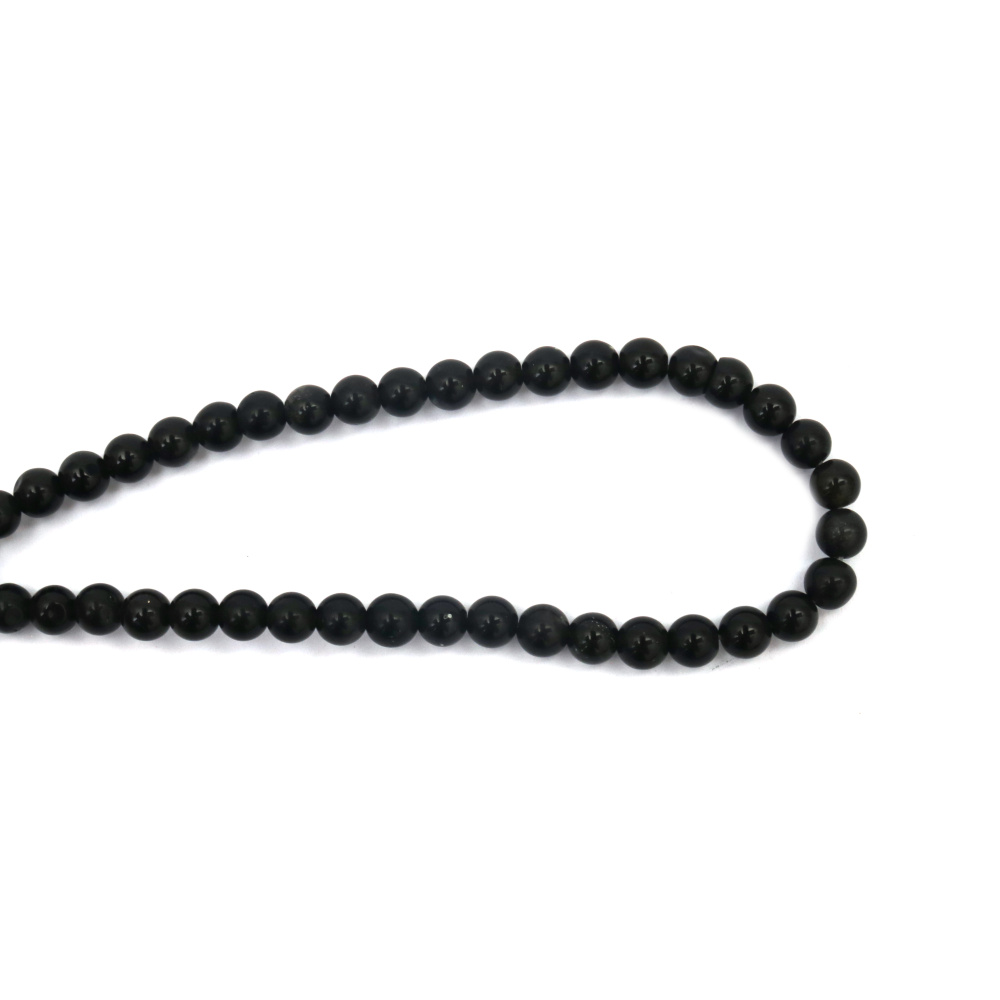 Gemstone Beads Strand, Natural Obsidian, Green, Round, 6mm, 68 pcs