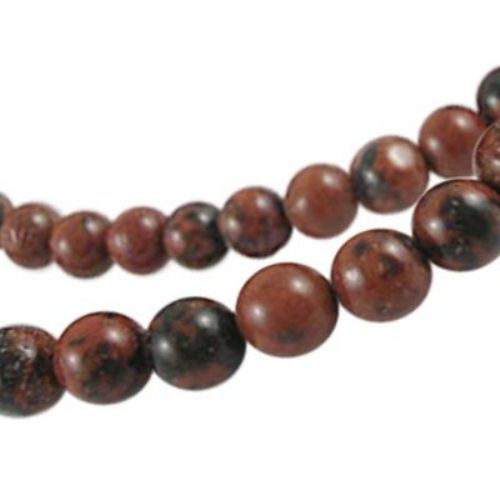 Gemstone Beads Strand, Obsidian, Mahogany, Round, 6mm, 60 pcs