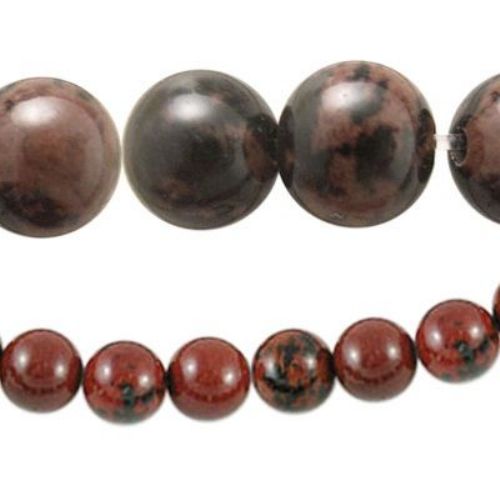 Gemstone Beads Strand, Obsidian, Mahogany, Round, 10mm ~38 pcs