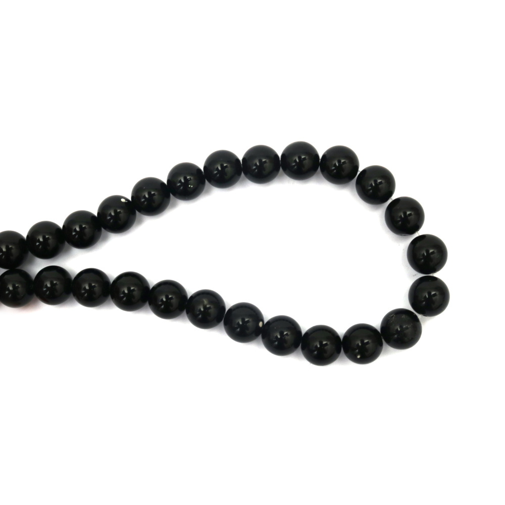 Gemstone Beads Strand, Natural Obsidian Snowflake, Round, 12mm, ~33 pcs