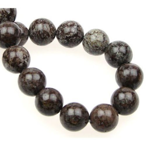 Gemstone Beads Strand, Natural Obsidian Snowflake, Round, 10mm, ~39 pcs