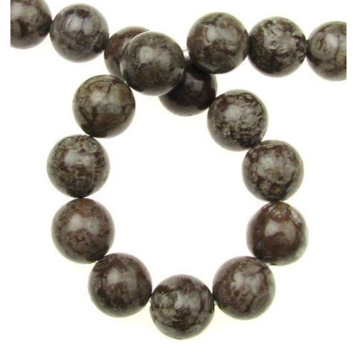 Gemstone Beads Strand, Natural Obsidian Snowflake, Round, 12mm, ~32 pcs