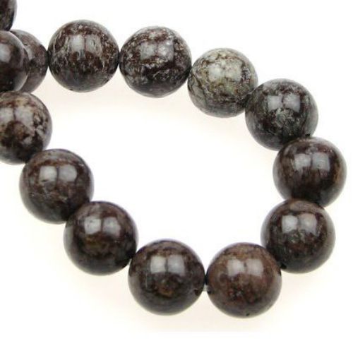 Gemstone Beads Strand, Natural Obsidian Snowflake, Round, 14mm, ~28 pcs
