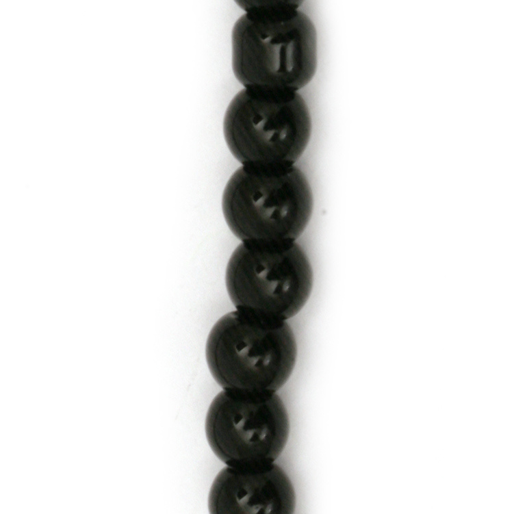 Onyx 4 mm round beads - approximately 95 pieces