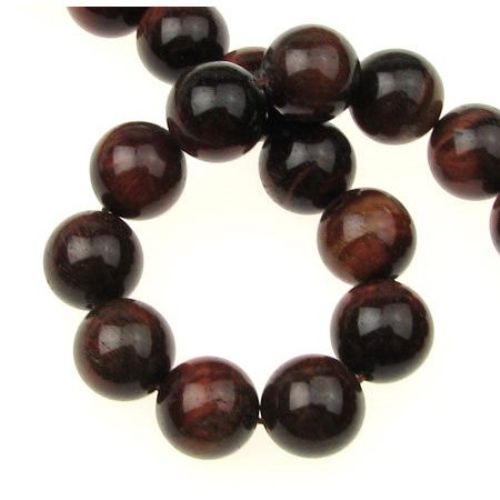 TIGER'S EYE Round Beads Strand Red 12 mm ~ 32 pcs