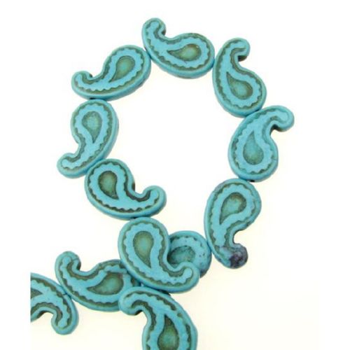 Gemstone Beads Strand, Synthetic Turquoise, 15x20x4mm, ~25 pcs