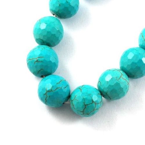 Gemstone Beads Strand, Synthetic Turquoise, Round, 18mm, ~23 pcs