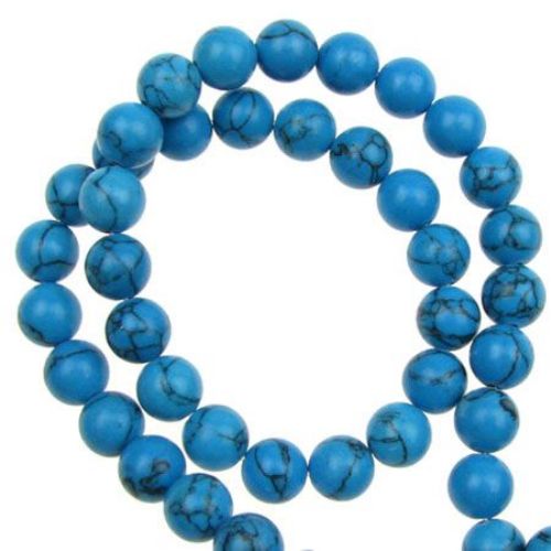 Gemstone Beads Strand, Synthetic Turquoise, Round, 8mm, ~47 pcs