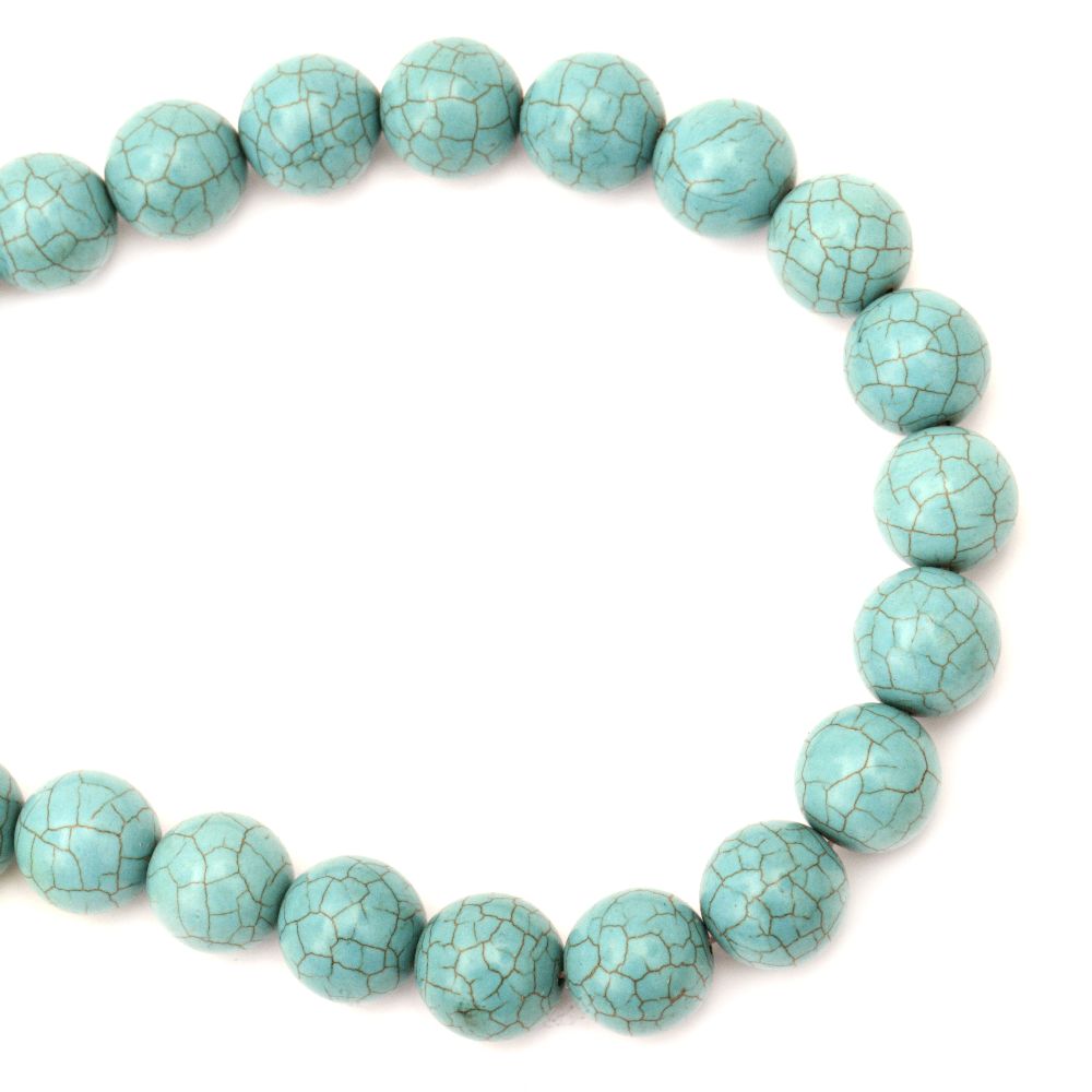 Gemstone Beads Strand, Synthetic Turquoise, Round, 18mm, ~22 pcs