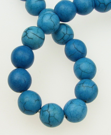 Gemstone Beads Strand, Synthetic Turquoise, Round, 10mm, ~40 pcs