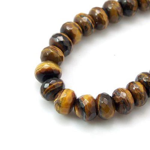 TIGER'S EYE Abacus Faceted Beads Strand 8x5 mm ~ 35 pcs