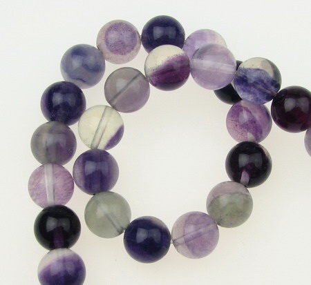 Gemstone Beads Strand, Flourite, Round, 10mm, 39 pcs