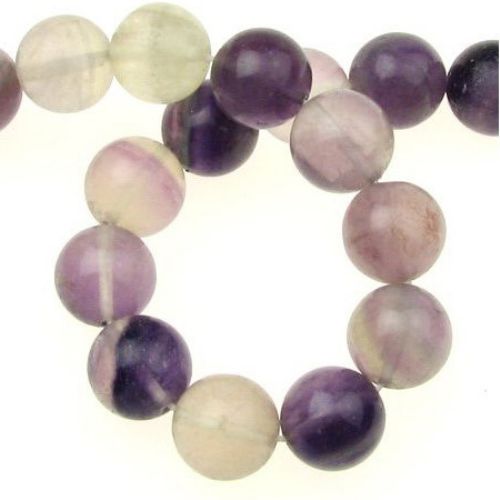 FLUORITE String beads semi-precious stone, ball shaped 14 mm ~ 28 pieces