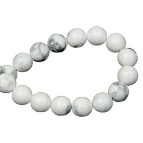 Gemstone Beads Strand, Howlite, Round, White, 6mm ~65 pcs