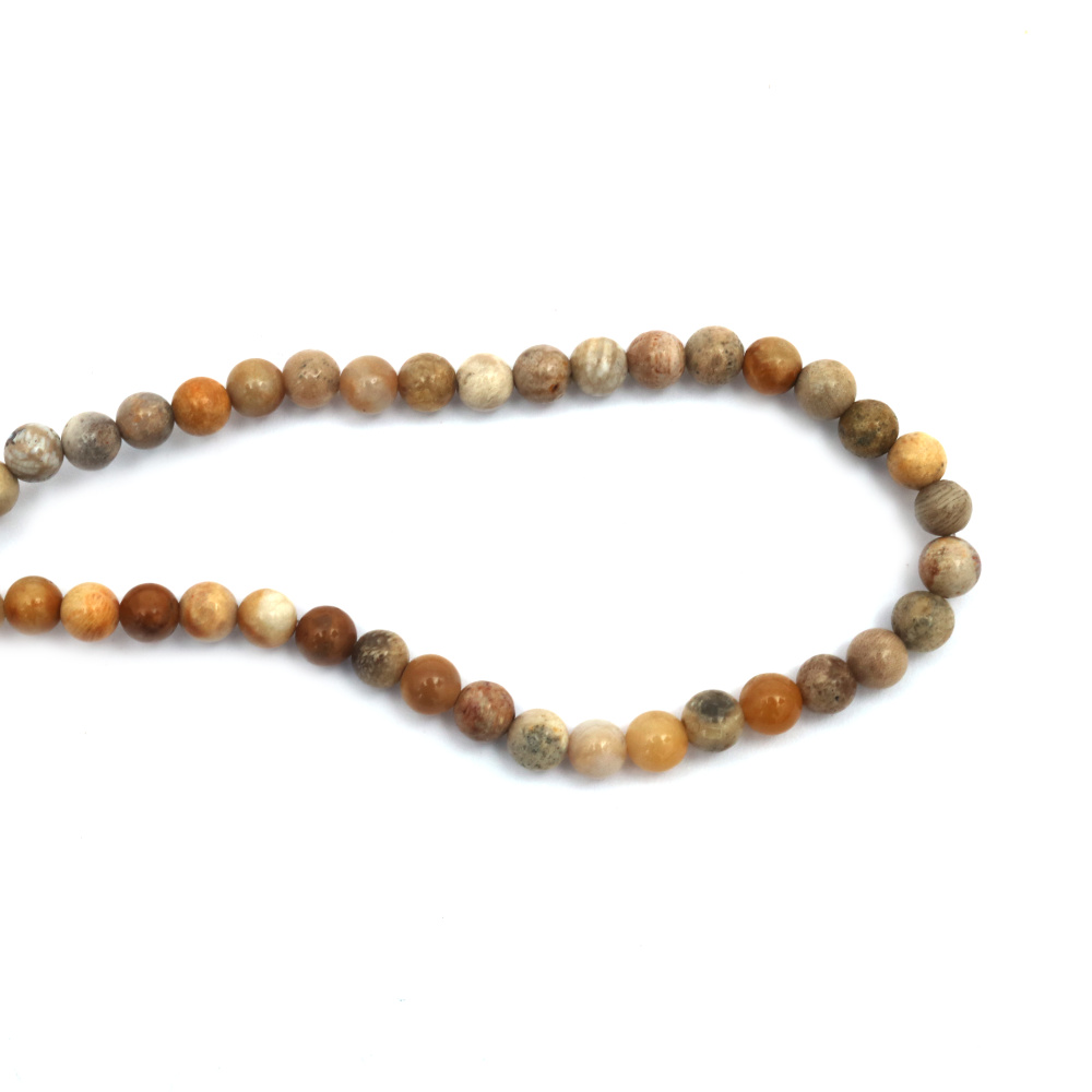 String Semi-precious Stone Beads / Chrysanthemum JASPER, Ball: 6 mm ± 65 pieces