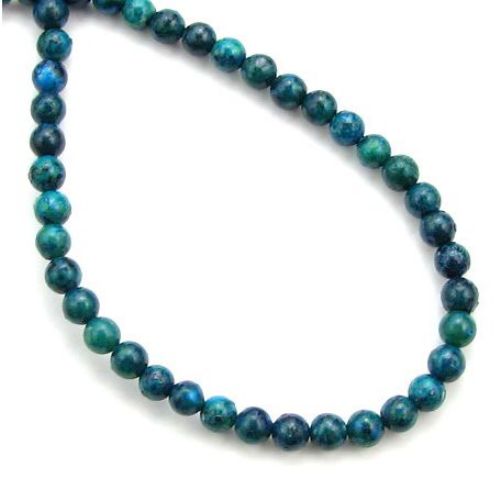 Gemstone Beads Strand, Chrysocolla, Round, 4mm, ~95 pcs
