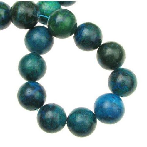 Gemstone Beads Strand, Chrysocolla, Round, Mixed, 17-20mm, ~21 pcs