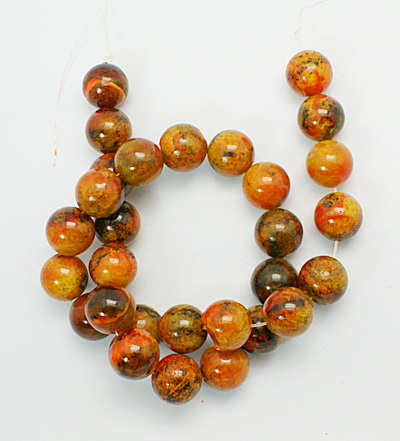 Perle de coarde semiprețioase bile CHRIZOCOLA portocaliu 22mm ~ 28 bucăți