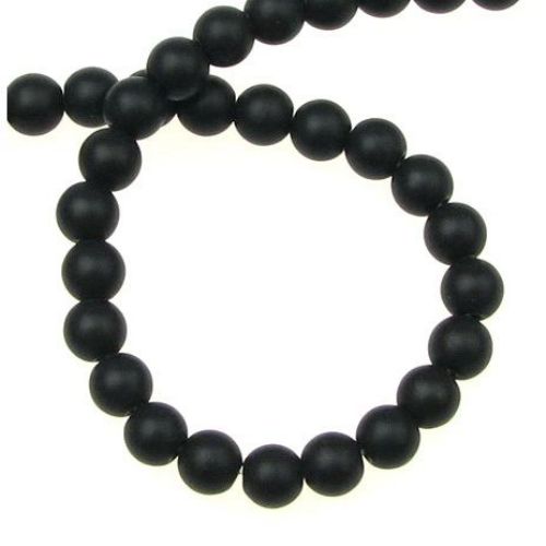 Black Onyx Round Beads Strand, Matte 6mm ~ 67 Pieces