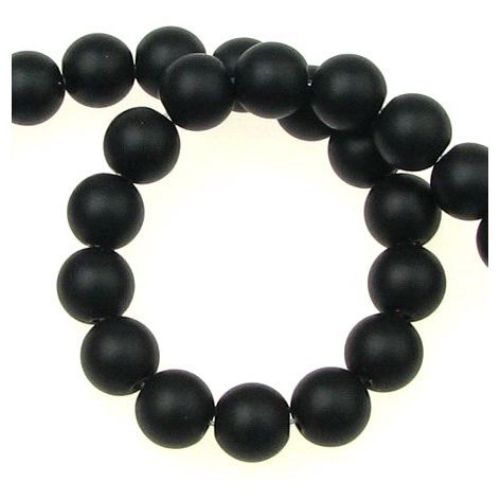 Black Onyx Round Beads Strand, Matte  8mm ~ 50 Pieces