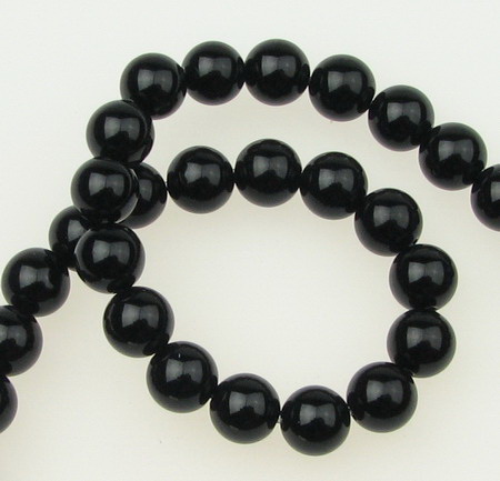 Gemstone Beads Strand, Onyx, Round, 1mm,~48 pcs