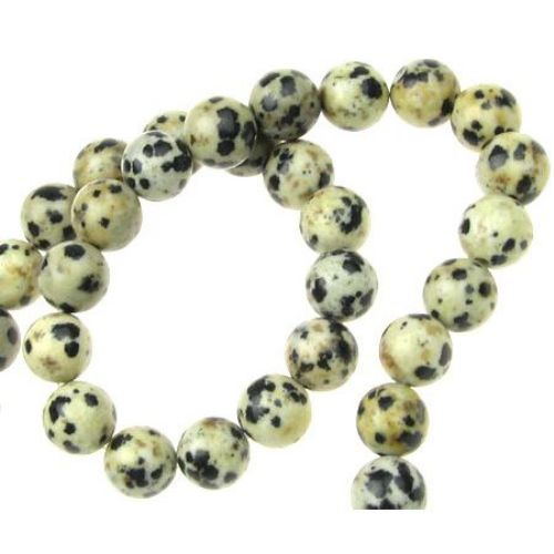 Natural Dalmatian Jasper Round Beads Strand 10 mm ~39 pieces