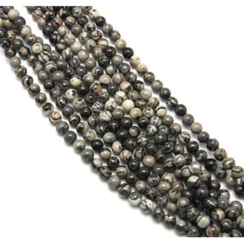 String Natural Stone Beads / NET JASPER, 6 mm ± 70 pieces