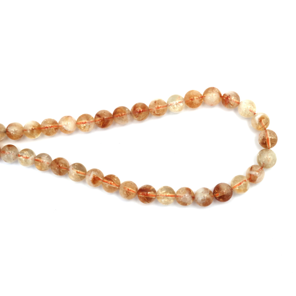 String of Semi-Precious Stone Beads CITRINE Class A / Ball: 8 mm ~ 47 pieces
