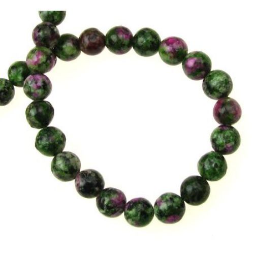 String Semi-precious Stone Beads / RUBY ZOISITE, Ball: 6 mm ~ 65 pieces