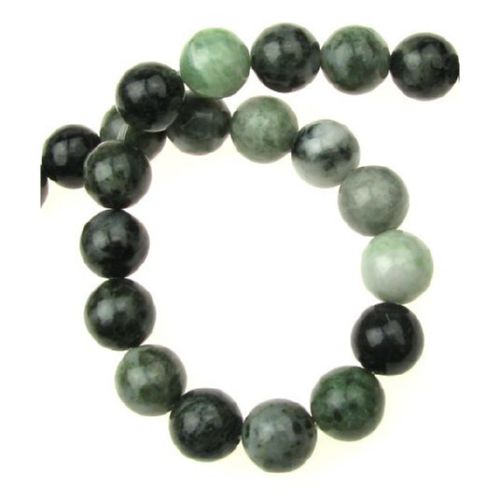 Natural Green Jasper Round Beads Strand 12mm ~ 33 pieces