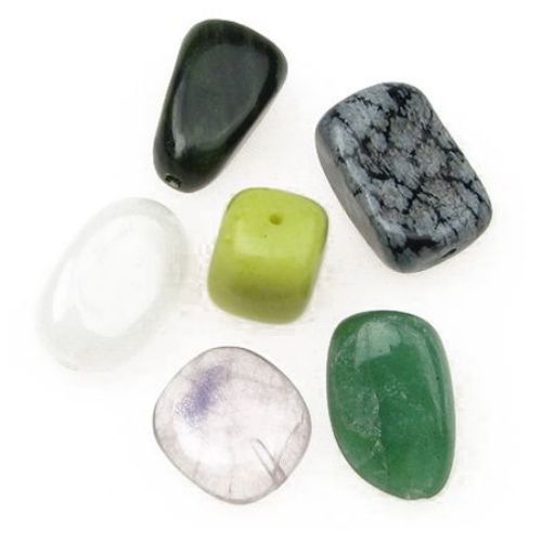 Φυσική πέτρα MIX 11 ~ 18x14 ~ 21x11 ~ 16 mm τρύπα 1,2 mm