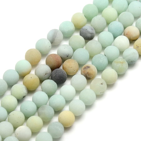 AMAZONITE Frosted Round Beads Strand 8mm, ~ 52 pcs