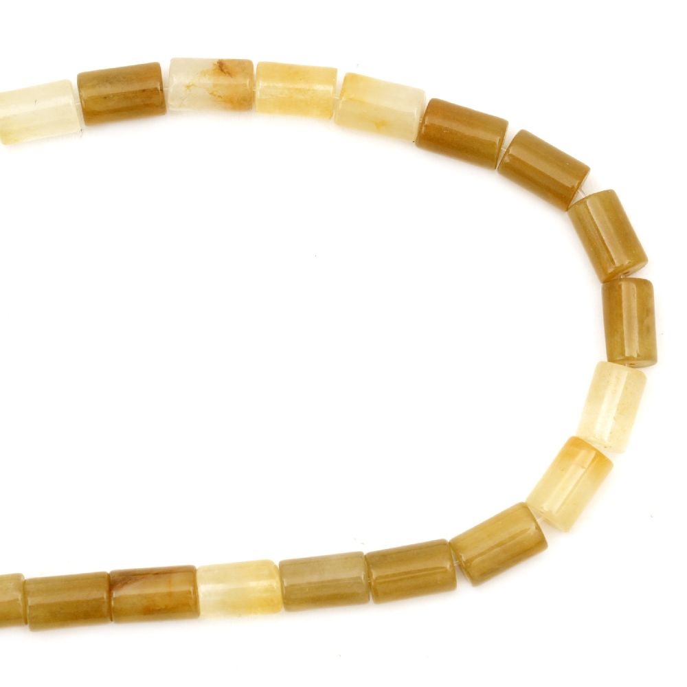 Gemstone Beads Strand, Jade, Cylinder, 11x7mm, ~32 pcs